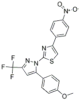 2-[5-(4-METHOXYPHENYL)-3-(TRIFLUOROMETHYL)-1H-PYRAZOL-1-YL]-4-(4-NITROPHENYL)-1,3-THIAZOLE 结构式