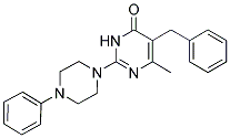 5-BENZYL-6-METHYL-2-(4-PHENYLPIPERAZIN-1-YL)PYRIMIDIN-4(3H)-ONE 结构式