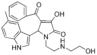 4-Benzoyl-3-hydroxy-1-{2-[(2-hydroxyethyl)amino]ethyl}-5-(5-methyl-1H-indol-3-yl)-1,5-dihydro-2H-pyrrol-2-one 结构式