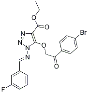 ETHYL 5-[2-(4-BROMOPHENYL)-2-OXOETHOXY]-1-{[(1E)-(3-FLUOROPHENYL)METHYLENE]AMINO}-1H-1,2,3-TRIAZOLE-4-CARBOXYLATE 结构式