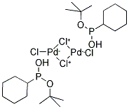 DIHYDROGEN DI-MU-CHLORODICHLOROBIS(TERT-BUTYLCYCLOHEXYLPHOSPHINITO-KP) DIPALLADATE(2-) 结构式