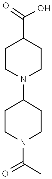 1'-Acetyl-[1,4']bipiperidinyl-4-carboxylic acid 结构式