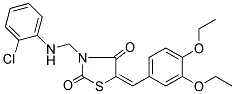 (5E)-3-{[(2-CHLOROPHENYL)AMINO]METHYL}-5-(3,4-DIETHOXYBENZYLIDENE)-1,3-THIAZOLIDINE-2,4-DIONE 结构式