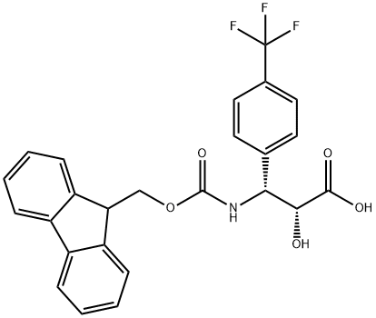N-FMOC-(2R,3R)-3-AMINO-2-HYDROXY-3-(4-TRIFLUOROMETHYL-PHENYL)-PROPIONIC ACID 结构式