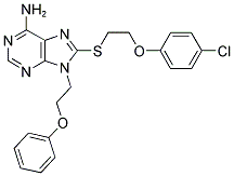 8-[2-(4-CHLORO-PHENOXY)-ETHYLSULFANYL]-9-(2-PHENOXY-ETHYL)-9H-PURIN-6-YLAMINE 结构式