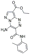 ETHYL 4-AMINO-3-{[(2-METHYLPHENYL)AMINO]CARBONYL}PYRAZOLO[5,1-C][1,2,4]TRIAZINE-8-CARBOXYLATE 结构式