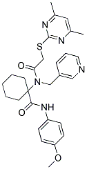1-(2-(4,6-DIMETHYLPYRIMIDIN-2-YLTHIO)-N-(PYRIDIN-3-YLMETHYL)ACETAMIDO)-N-(4-METHOXYPHENYL)CYCLOHEXANECARBOXAMIDE 结构式