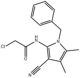 N-(1-苄基-3-氰基-4,5-二甲基-1H-吡咯-2-基)-2-氯乙酰胺 结构式