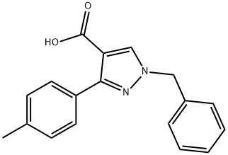 1-苄基-3-(4-甲基苯基)-1H-吡唑-4-羧酸 结构式