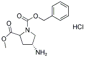 (4R)-4-AMINO-1-[BENZYLOXYCARBONYL]PYRROLIDINE-2-METHYLCARBOXYLATEHYDROCHLORIDE 结构式