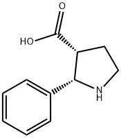 顺式-2-苯基吡咯烷-3-羧酸 结构式