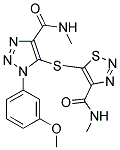 5-({1-(3-METHOXYPHENYL)-4-[(METHYLAMINO)CARBONYL]-1H-1,2,3-TRIAZOL-5-YL}THIO)-N-METHYL-1,2,3-THIADIAZOLE-4-CARBOXAMIDE 结构式