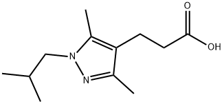 3-(1-异丁基-3,5-二甲基-1H-吡唑-4-基)丙酸 结构式