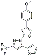 4-(4-METHOXYPHENYL)-2-[5-THIEN-2-YL-3-(TRIFLUOROMETHYL)-1H-PYRAZOL-1-YL]-1,3-THIAZOLE 结构式