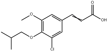 (2E)-3-[3-氯-5-甲氧基-4-(2-甲基丙氧基)苯基]丙-2-烯酸 结构式