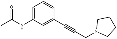 N-(3-[3-(1-PYRROLIDINYL)-1-PROPYNYL]PHENYL)ACETAMIDE 结构式