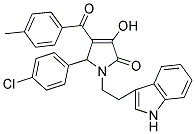 3-HYDROXY-1-[2-(1H-INDOL-3-YL)ETHYL]-4-(4-METHYLBENZOYL)-5-(4-CHLOROPHENYL)-1,5-DIHYDRO-2H-PYRROL-2-ONE 结构式