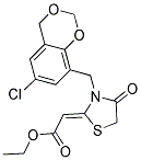 ETHYL (2Z)-[3-[(6-CHLORO-4H-1,3-BENZODIOXIN-8-YL)METHYL]-4-OXO-1,3-THIAZOLIDIN-2-YLIDENE]ACETATE 结构式