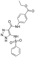 ETHYL 4-[({5-[(PHENYLSULFONYL)AMINO]-1H-1,2,3-TRIAZOL-4-YL}CARBONYL)AMINO]BENZOATE 结构式