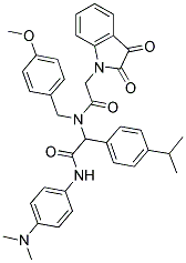 N-(4-(DIMETHYLAMINO)PHENYL)-2-(2-(2,3-DIOXOINDOLIN-1-YL)-N-(4-METHOXYBENZYL)ACETAMIDO)-2-(4-ISOPROPYLPHENYL)ACETAMIDE 结构式