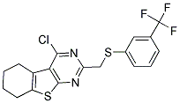 4-CHLORO-2-(([3-(TRIFLUOROMETHYL)PHENYL]THIO)METHYL)-5,6,7,8-TETRAHYDRO[1]BENZOTHIENO[2,3-D]PYRIMIDINE 结构式