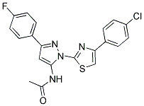 N-[1-[4-(4-CHLOROPHENYL)-1,3-THIAZOL-2-YL]-3-(4-FLUOROPHENYL)-1H-PYRAZOL-5-YL]ACETAMIDE 结构式