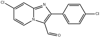 7-氯-2-(4-氯苯基)咪唑并[1,2-A]吡啶-3-甲醛 结构式