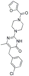 5-(3-CHLOROBENZYL)-2-[4-(2-FUROYL)PIPERAZIN-1-YL]-6-METHYLPYRIMIDIN-4(3H)-ONE 结构式