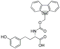 (S)-2-(9H-FLUOREN-9-YLMETHOXYCARBONYLAMINO)-4-(3-HYDROXY-PHENYL)-BUTYRIC ACID 结构式
