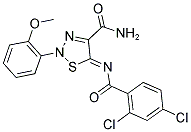 (5Z)-5-[(2,4-DICHLOROBENZOYL)IMINO]-2-(2-METHOXYPHENYL)-2,5-DIHYDRO-1,2,3-THIADIAZOLE-4-CARBOXAMIDE 结构式