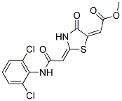 METHYL (2E)-((2Z)-2-{2-[(2,6-DICHLOROPHENYL)AMINO]-2-OXOETHYLIDENE}-4-OXO-1,3-THIAZOLIDIN-5-YLIDENE)ACETATE 结构式