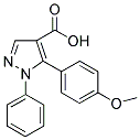 5-(4-METHOXY-PHENYL)-1-PHENYL-1H-PYRAZOLE-4-CARBOXYLIC ACID 结构式