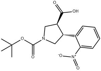 (3S,4R)-1-(叔丁氧基羰基)-4-(2-硝基苯基)吡咯烷-3-羧酸 结构式