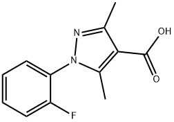 1-(2-FLUOROPHENYL)-3,5-DIMETHYL-1H-PYRAZOLE-4-CARBOXYLIC ACID 结构式