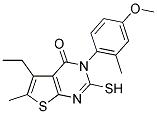 5-ETHYL-2-MERCAPTO-3-(4-METHOXY-2-METHYLPHENYL)-6-METHYLTHIENO[2,3-D]PYRIMIDIN-4(3H)-ONE 结构式
