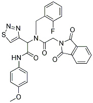 2-(1,3-DIOXOISOINDOLIN-2-YL)-N-(2-FLUOROBENZYL)-N-(2-(4-METHOXYPHENYLAMINO)-2-OXO-1-(1,2,3-THIADIAZOL-4-YL)ETHYL)ACETAMIDE 结构式