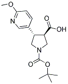 BOC-(TRANS)-4-(6-METHOXY-3-PYRIDINYL)-PYRROLIDINE-3-CARBOXYLIC ACID 结构式