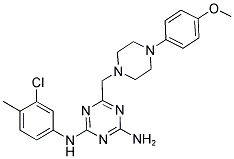 N2-(3-CHLORO-4-METHYLPHENYL)-6-((4-(4-METHOXYPHENYL)PIPERAZIN-1-YL)METHYL)-1,3,5-TRIAZINE-2,4-DIAMINE 结构式