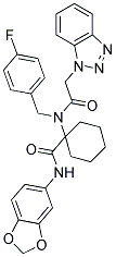 1-(2-(1H-BENZO[D][1,2,3]TRIAZOL-1-YL)-N-(4-FLUOROBENZYL)ACETAMIDO)-N-(BENZO[D][1,3]DIOXOL-5-YL)CYCLOHEXANECARBOXAMIDE 结构式