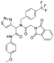 2-(1,3-DIOXOISOINDOLIN-2-YL)-N-(2-(4-METHOXYPHENYLAMINO)-2-OXO-1-(1,2,3-THIADIAZOL-4-YL)ETHYL)-N-(4-(TRIFLUOROMETHYL)BENZYL)ACETAMIDE 结构式