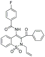 N-(2-ALLYL-3-BENZOYL-1,1-DIOXO-1,2-DIHYDRO-1LAMBDA~6~,2-BENZOTHIAZIN-4-YL)-4-FLUOROBENZAMIDE 结构式