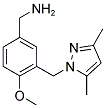(3-[(3,5-DIMETHYL-1H-PYRAZOL-1-YL)METHYL]-4-METHOXYBENZYL)AMINE 结构式