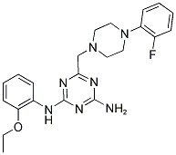 N2-(2-ETHOXYPHENYL)-6-((4-(2-FLUOROPHENYL)PIPERAZIN-1-YL)METHYL)-1,3,5-TRIAZINE-2,4-DIAMINE 结构式