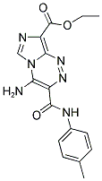 ETHYL 4-AMINO-3-{[(4-METHYLPHENYL)AMINO]CARBONYL}IMIDAZO[5,1-C][1,2,4]TRIAZINE-8-CARBOXYLATE 结构式