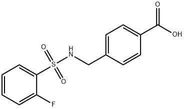4-(((2-氟苯基)磺酰氨基)甲基)苯甲酸 结构式