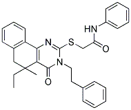 2-(5-ETHYL-5-METHYL-4-OXO-3-PHENETHYL-3,4,5,6-TETRAHYDROBENZO[H]QUINAZOLIN-2-YLTHIO)-N-PHENYLACETAMIDE 结构式