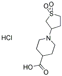 1-(1,1-DIOXIDOTETRAHYDROTHIEN-3-YL)PIPERIDINE-4-CARBOXYLIC ACID HYDROCHLORIDE 结构式