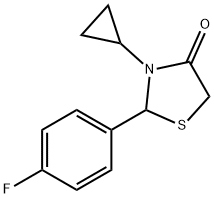 3-环丙基-2-(4-氟苯基)-1,3-噻唑啉-4-酮 结构式