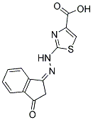 2-[(2Z)-2-(3-OXO-2,3-DIHYDRO-1H-INDEN-1-YLIDENE)HYDRAZINO]-1,3-THIAZOLE-4-CARBOXYLIC ACID 结构式