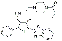 (Z)-1-(BENZO[D]THIAZOL-2-YL)-4-((2-(4-ISOBUTYRYLPIPERAZIN-1-YL)ETHYLAMINO)METHYLENE)-3-PHENYL-1H-PYRAZOLE 结构式